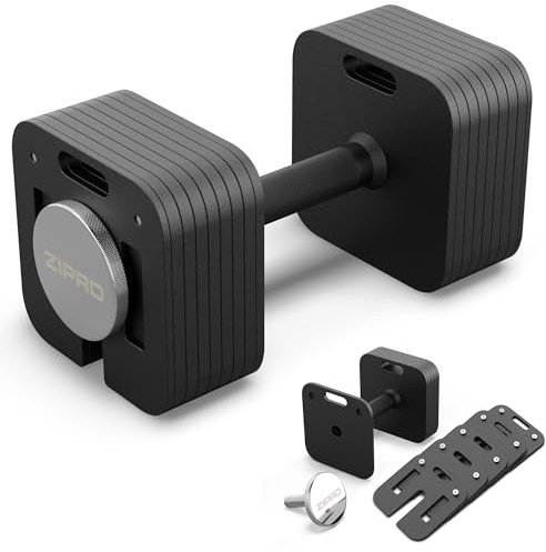 Zipro verstellbare Hanteln Square, rutschfestes Kurzhantel 24 kg, inkl. 13x Gewichte, 1x 4kg, 2x 1kg, 8x 2kg, 2x 1kg, Krafttraining für Hause, Viereckige Form, Home Gym, Fitnessstudio