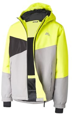 Crivit Kinder & Jugendliche Ski Jacke (DE/NL/SE/PL, Numerisch, 134, 164, Regular, Grey Yellow 134/140)