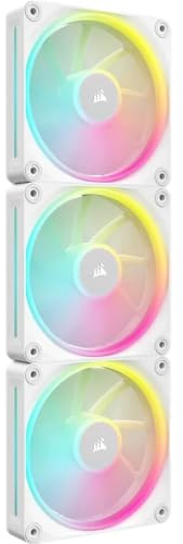 Corsair iCUE LINK LX120 RGB 120mm PWM Fans Triple Pack – Dual Light Loops – Includes iCUE LINK System Hub AirGuide Technology – White