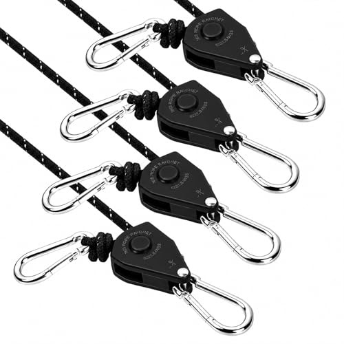 Creechwa Abspannseile mit Seilspanner, 4 Stück 13ft | 4M, Abspannseil 4mm, Reflektierend Abspannseile Seil, Einfach zu Bedienen und Langlebig Einstellbare