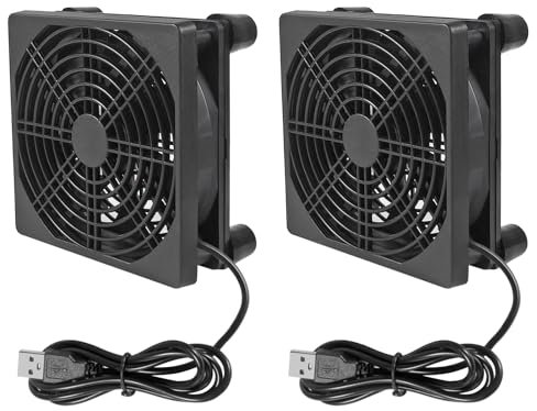 2 ventiladores de 120 mm CC 5 V USB DIY doble rodamiento de bolas con red protectora ventilador de refrigeración de escritorio 4.72 pulgadas para computadora DVR TV Box Cooler Fan
