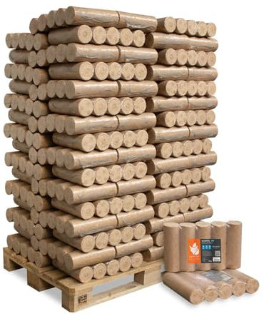 HEIZFUXX Holzbriketts Nestro XL Blue 10kg x 96 Gebinde 960kg 1 Palette Weichholzbriketts Kaminbriketts Ofenbriketts Brennholz Brikett Gluthalter Briketts Paligo