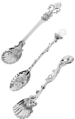 CIYODO 1set European Spoons Vintage Dessert Stirring Spoons for Tea Sugar and Cocktails and Versatile Kitchen Utensils for Dining and Mixing
