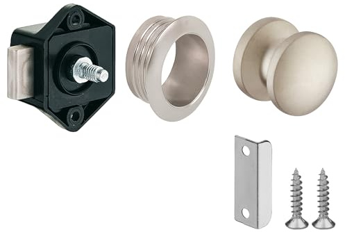 cyclingcolors Druck-Schlösser Push Lock Schwarz Kein Schlüssel Erforderlich für Caravan Van Yacht Wohnmobil Türschrank Schrank, 15mm, Schwarz