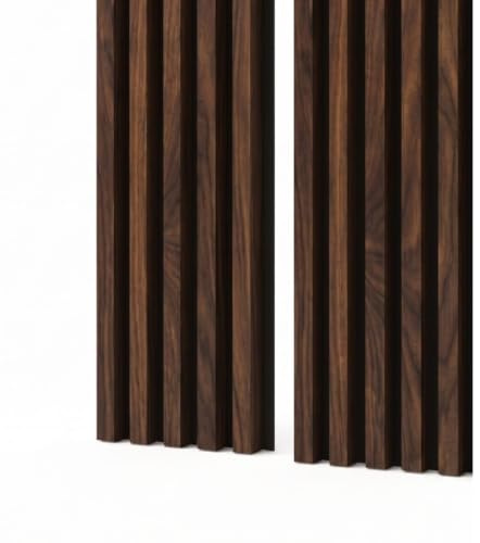 MEBANO. Wandpaneele Holz 240 x 53 cm Walnuss, Akustikpaneele auf schwarzem Filz schallabsorbierend, Lamellenwand aus MDF für Wand und Decke, einfache Montage