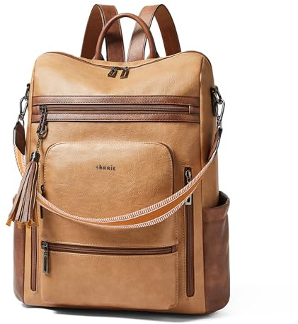 Shrrie Zaino per laptop in pelle vegana per le donne Zaino da lavoro da 15,6 pollici Borsa di viaggio di moda per il lavoro del college