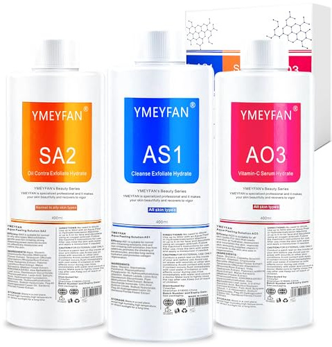 AS1 SA2 AO3 Aqua Peeling Solution pour Machine Faciale, Hydrogène et Oxygène Professionnelle, Sérums Hydratants pour le Nettoyage du visage (400 ml/Bouteille)