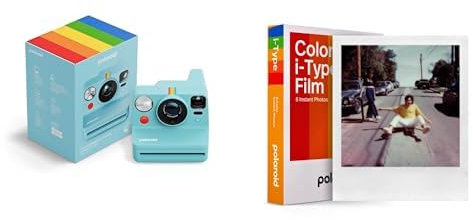 Polaroid - Now+ Gen3 - Instant Camera with Bluetooth Connection + Color Film (8 películas) - Artic Blue