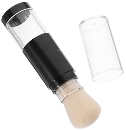 SOESFOUFU Make Up Pinsel mit Druckspender und Nachfüllbarem Behälter Weicher Puderpinsel für Foundation und Rouge Kompakter Reise Gesichtspinsel für Präzises Auftragen