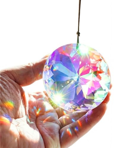 75mm Kristall Prismenkugel Regenbogen Sonnenfänger, AB-farbene facettierte Prismen, hängende Ornamente für Fenster und Garten, Regenbogenmacher, Handwerksdekoration