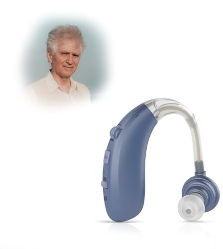 Britzgo appareil audio adapté aux personnes âgées, équipé d'une puce intelligente antibruit, offre une qualité sonore claire et est conçu pour une utilisation prolongée (1, bleu)