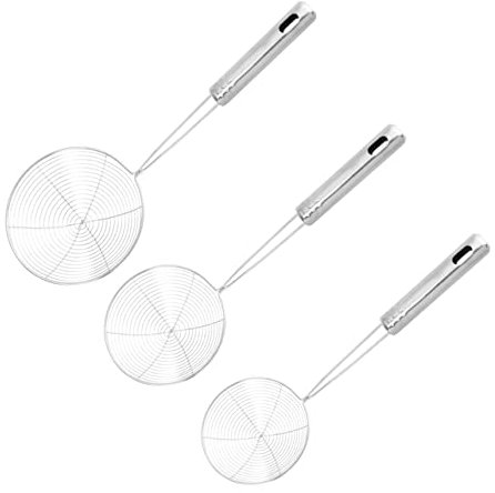 CIYODO Colador de Inoxidable 304 para Pasta Mango Largo Antioxidante para Cocinar Freír y Escurrir Alimentos 1