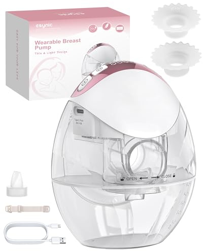 eSynic Tragbare Elektrische Milchpumpe Stillpumpe– 4 Modi & 12 Stufen, Lange Akkulaufzeit, BPA-frei, 18/21/24mm Flansche, Freihändiges Stillen für Zuhause, Büro und unterwegs