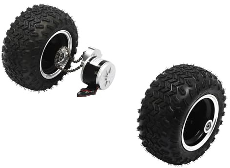 TAPMING Kit di conversione per carrello elettrico, 10 km, con 2 ruote, 2 motori, 1 spintore per pollice (con indicatore batteria e interruttore), capacità di carico 200 kg, per carriola elettrica fai