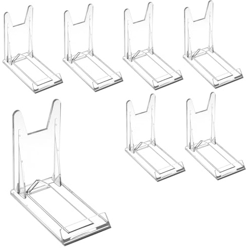 Nogeqi 6 stycken akryltallriksställ, plast tallrikshållare stativ justerbar uppställning kortstativ transparent för böcker elektroniska produkter fotodisplay bokstativ