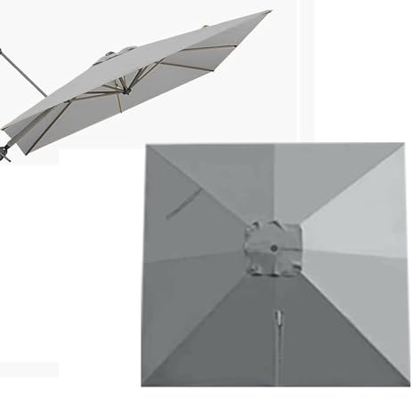 SMCMGECEUZ Telo di Ricambio per Ombrellone Decentrato 3.0x3.0m Copertura di Ricambio per Ombrellone Quadrato 8 Stecche Baldacchino di Ricambio Ombrellone(Gray)