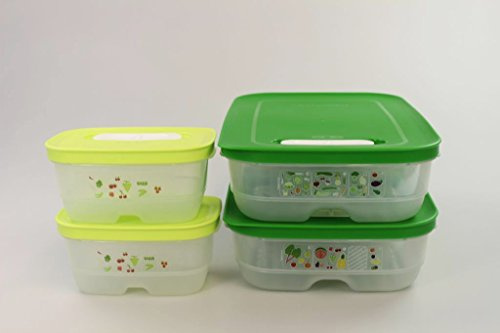 TUPPERWARE Kühlschrank 1,8L flach (2) grün+375 ml (2) limette KlimaOase P 23837
