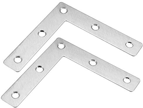 sourcing map 10 Stück Flachplatte L-Form 80x80mm Winkel-Eckstreben-Reparaturwinkel DE