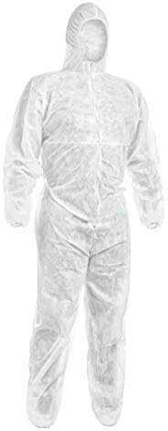 Tecno Hospital Tuta Monouso in TNT confezione da 5 pezzi, Bianco igiene