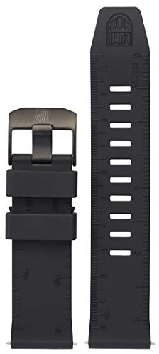 Luminox Uhrenarmband aus Kautschuk mit Edelstahlschließe in der Farbe Schwarz-Silber für die Serie Recon, Bandanstoß: 24mm, FP8800.20Q.2
