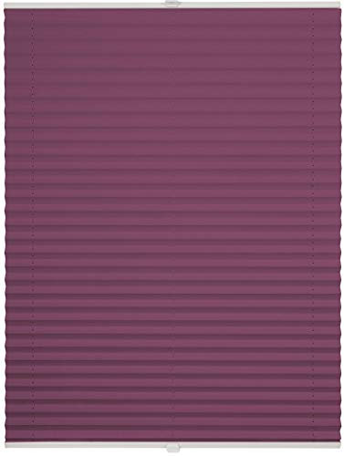 ondeco Plissee ohne Bohren mit Klemmträger, Sonnenschutz für Fenster innen, Jalousien Fenster ohne Bohren Blickdicht, Faltrollo Sichtschutz für Tür Fensterrahmen, Rollo Lila 100x130 cm