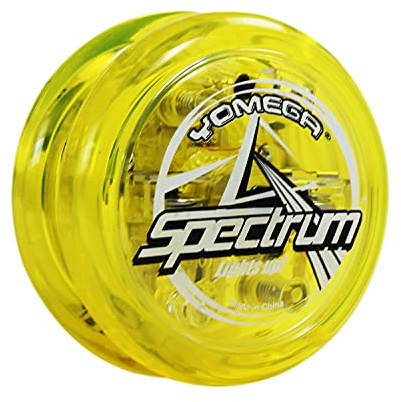 Yomega Spectrum – Light up Fireball Transaxle YoYo with LED Lights for Intermediate, Advanced and Pro Level String Trick Play + Extra 2 Strings & 3 Month Warranty (Yellow)