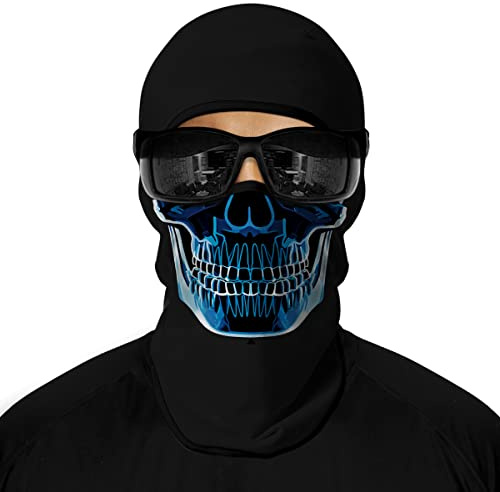 ShopINess Skimaske Totenkopf 3D UPF 40+ aus Mikrofaser für Motorrad Ski Snowboard Radfahren | Balaclava Sturmhaube Atmungsaktiv für Halloween Karneval und Outdoor-Sport
