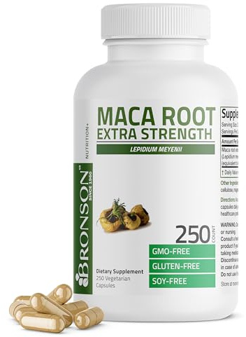 Bronson Maca Root Extra Lepidium Meyenii, Non-GMO, 250 Vegetarian Capsules