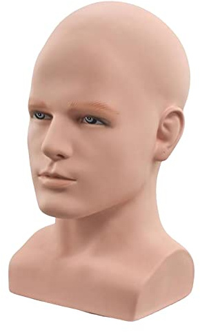 Amagogo Porte Perruque, Tete Mannequin Homme, Tete a Coiffer Homme, Tête De Mannequin Homme, Tête Homme Pour Chapeau Perruque Casque Collier Chaîne Support