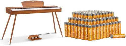 Donner DDP-80 E-Piano 88 Tasten Gewichtet Klavier & Amazon Basics AA-Alkalibatterien, leistungsstark, 1.5 V, 100er-Pack