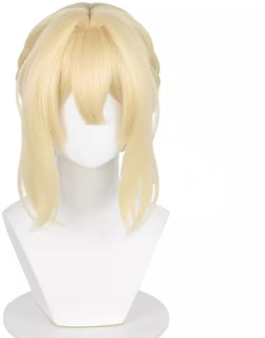 RiRaku Anime Cosplay Perruque Violet Evergarden Short Golden Halloween Costume Cosplay Perruque,pour Fête Carnaval Noël