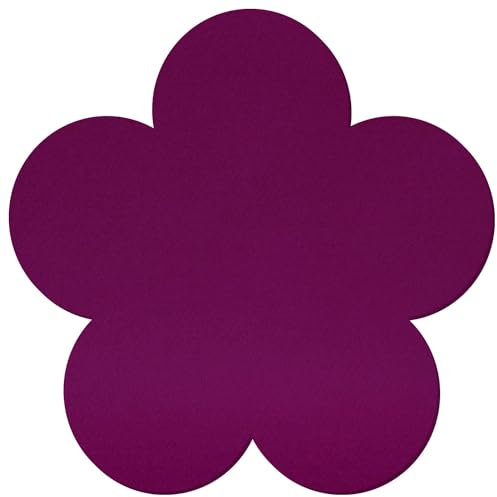 Aubergine-farbener Filz Untersetzer Blume V2 - Deko Basteln 3-60 cm