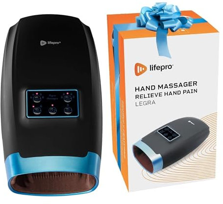 Lifepro Legra Hand Massager for Arthritis with Heat, Vibration, 5 Massage Modes, USB-C Rechargeable, Portable Wellness Recovery Device for Carpal Tunnel, Finger, Palm, and Wrist Pain Relief