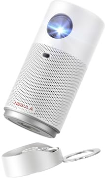 NEBULA Capsule Air Google TV-projektor, officiellt licensierad Netflix, 720p smart miniprojektor med Wi-Fi och Bluetooth, 2 timmars speltid, Dolby Digital, ultraportabel för alla utrymmen(CapsuleAir)