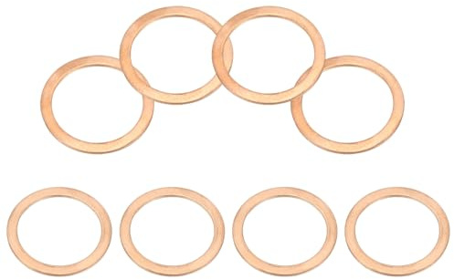 PATIKIL 8pcs Arandela de Cobre M30, Anillo de Sellado, 38x30x1.5mm(OD*ID*Grosor) Junta Plana Métrica Crush Accesorios Hidráulicos para Tornillos Perno Tapones de Cárter Drenaje de Aceite