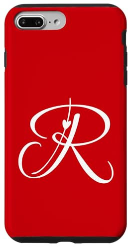 iPhone 7 Plus/8 Plus R Letter Alphabet Monogram R Initials Heart Case