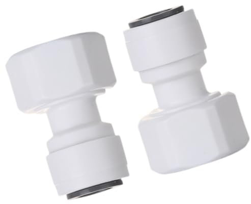 2 Pack Refrigerator Water Line Connector Kit, 1/2 BSP x 3/8 Push-to-Fit Adapter, Quick Connect Fittings for Water Filters, Coolers, Fountains & More, Leakproof & Easy to Install