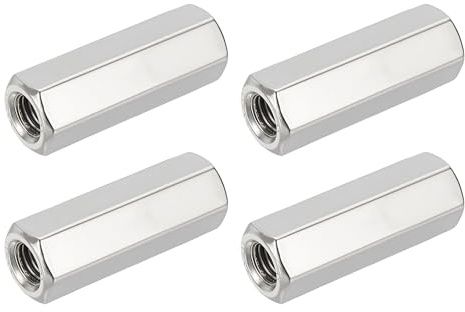 HiPicco 4Pcs Hex Coupling Nuts,M10x1.5-Pitch UNC 45mm/1.77 Length, 304 SS