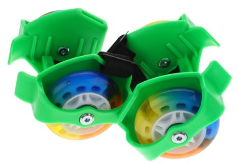 Sosoport Chaussures de Patinage à roulettes Ajustables pour Garçon et Filles avec Roues Lumineuses Vertes en PU et Caoutchouc, Confortables Sport en Extérieur