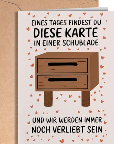 Jubiläumskarte Für Männer, Frauen mit Umschlag - Karte Liebe - Liebeskarte Für Jahrestag - Ich Liebe Dich-Karte für Partner, Freund, Freundin oder Fernbeziehung - Lustig Valentinstag - EU 93
