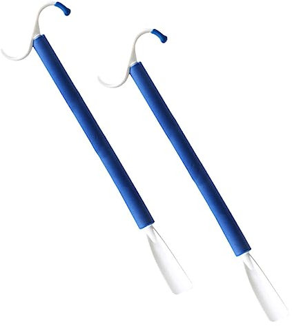 GALPADA 2pcs Long Dressing Sticks and Shoe Horn Two-in-One Dressing Aid for Elderly Disabled and Pregnant Women Portable Pole and Shoe Lifter
