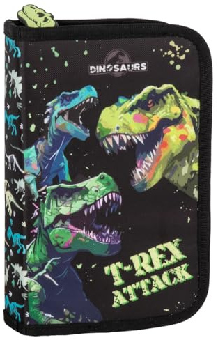 Dinosaurier Federtasche Dino Federmappe gefüllt Federmäppchen Schlamper