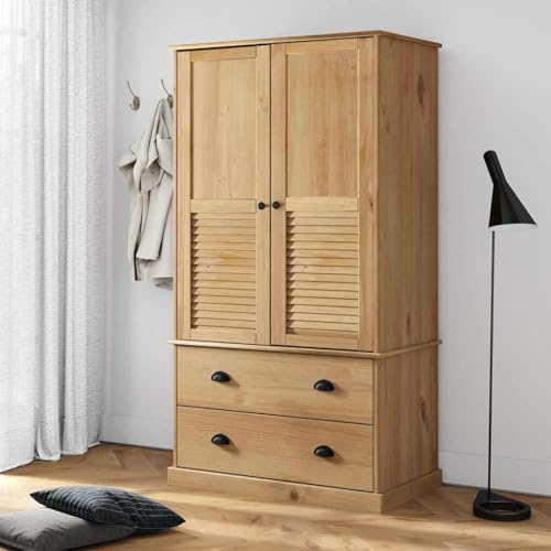 HUAKEHOM Kleiderschrank VIGO 90x55x170 cm Massivholz Kiefer