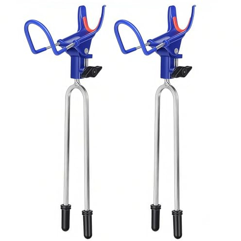 2 Pack Fishing Rod Holders, 360° Adjustable Storage Rack with Reinforced Nylon Head, Heavy Duty Rod Rest for Boat/Kayak Fishing, Portable Fishing Gear Accessories