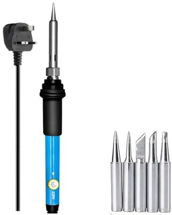 Soldador de Estaño, Kit Soldador Estaño 110W, Soldadors Electrico Temperatura Ajustable 180℃ 500℃, Soldadors de Precisión con 5 pcs Puntas