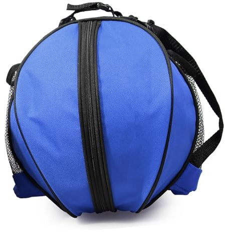 Aumotop Borsa a Tracolla da Basket per Calcio, Chiusura con Doppia Cerniera per Pallone da Calcio, Pallavolo, Mimetica Verde (Blu)