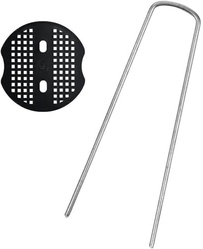 Picchetti da Giardino in Acciaio zincato Resistente con rondelle Confezione 100 graffette a Forma di U per Copertura del Terreno Tessuto Erbacce Erba Artificiale 100 Pezzi 250x40mmØ3mm