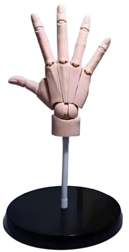 Modello di mano flessibile articolata con giunto e base mobile, mano in PVC adatta al fai-da-te per disegnare, dipingere, schizzi