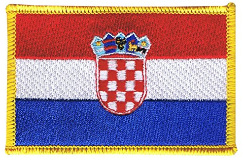 Flaggenfritze® Aufnäher Flagge Kroatien – 5,5 x 8,5 cm – hochwertiger Patch zum Aufbügeln oder Aufnähen – besticktes Abzeichen + gratis Sticker