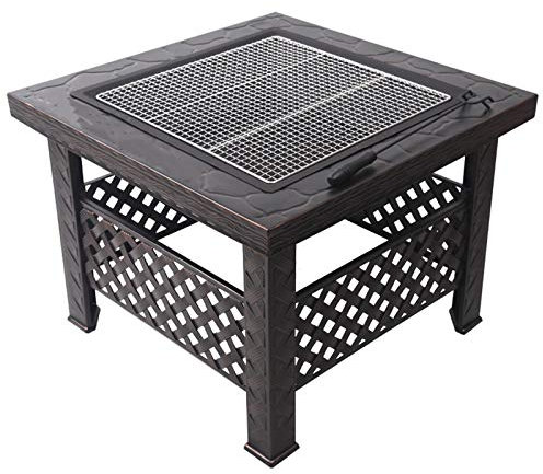 Brasero Exterior Jardín Terraza Leña Fuego Pit Bowl Mesa De Barbacoa, Terraza Patio Césped Patio Trasero Fiesta De Barbacoa Hoguera Chimenea Al Aire Libre, 66cm / 26 